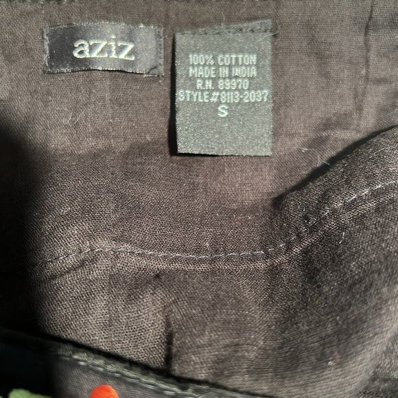 Aziz, small, lined prairie skirt, embroidered, sequined, beaded waistband, black - Picture 6 of 6